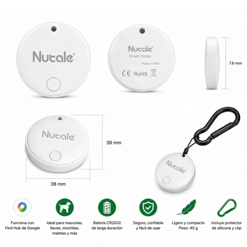 LOCALIZADOR INDIVIDUAL FINDHUB NUTALE RASTREADOR CON FUNDA - 4