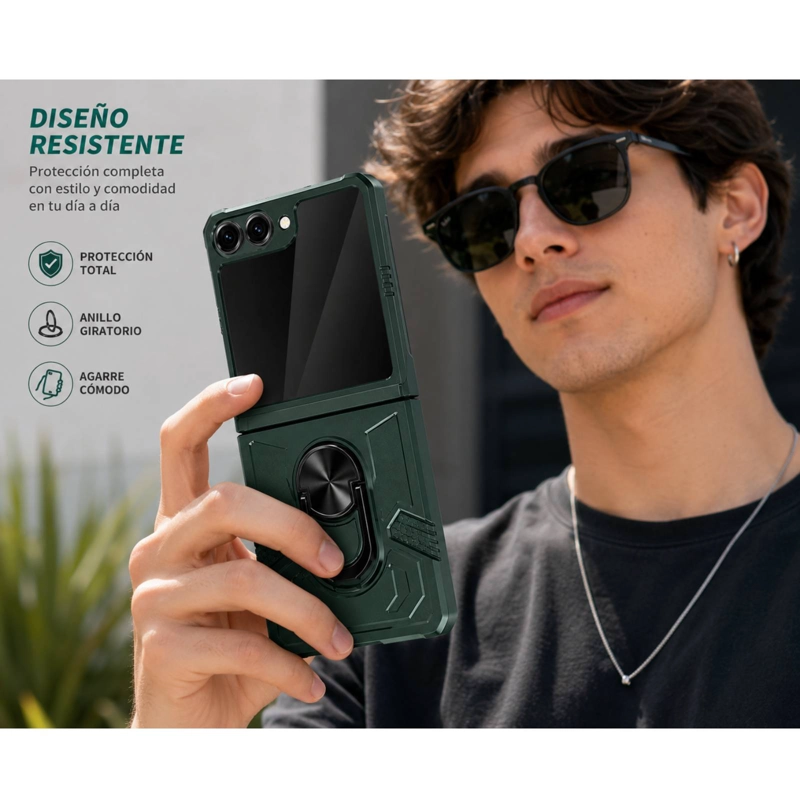 CARCASA ANTIGOLPE COMPATIBLE CON SAMSUNG ZFLIP 5 AZUL - 3