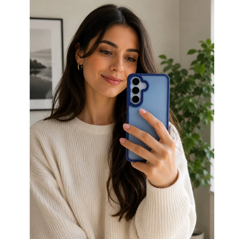 CARCASA MATTE COMPATIBLE CON SAMSUNG S24 FE AZUL - 5