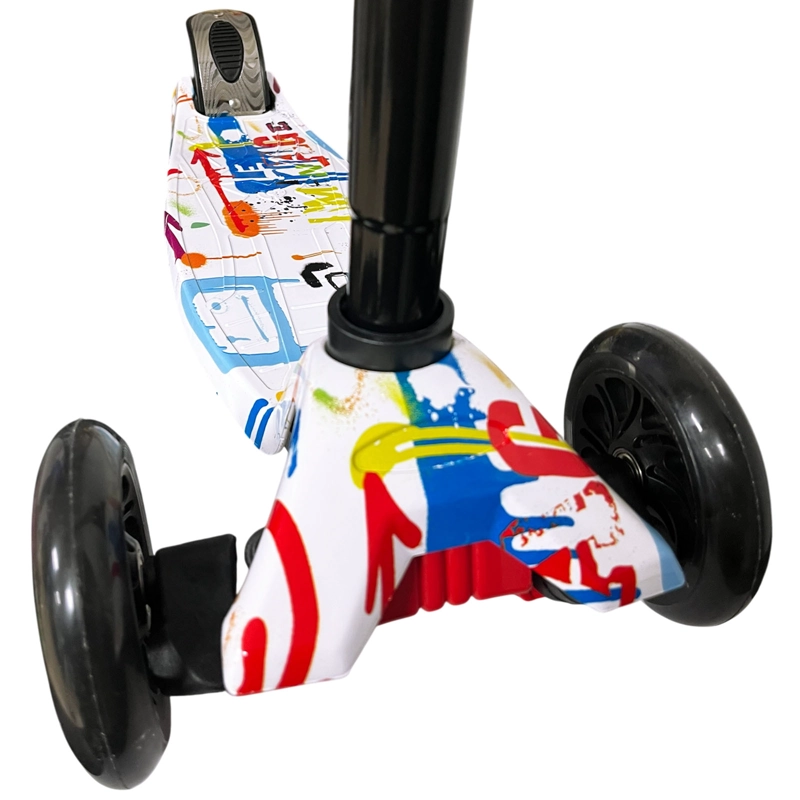 MONOPATIN SCOOTER INFANTIL PLEGABLE 4 RUEDAS CON LUZ BLANCO - 2