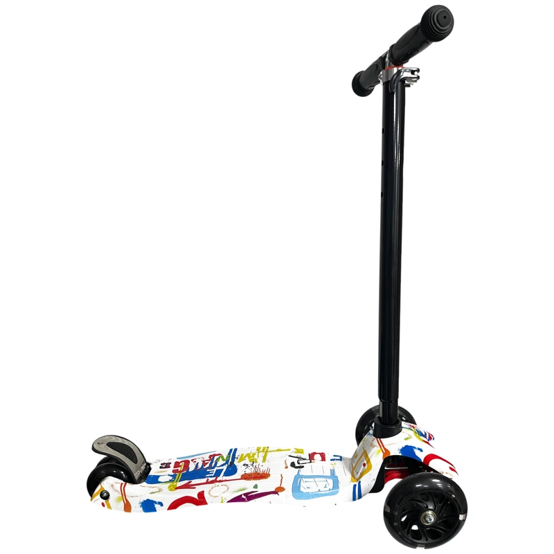 MONOPATIN SCOOTER INFANTIL PLEGABLE 4 RUEDAS CON LUZ BLANCO - 3