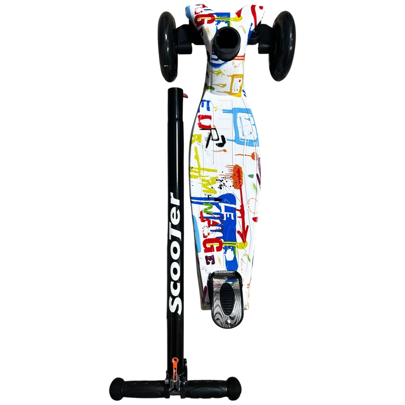 MONOPATIN SCOOTER INFANTIL PLEGABLE 4 RUEDAS CON LUZ BLANCO - 4