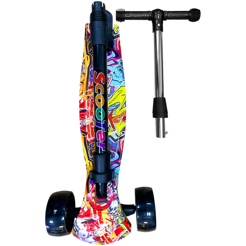 MONOPATIN SCOOTER INFANTIL PLEGABLE 3 RUEDAS ESTAMPADO ROJO - 2