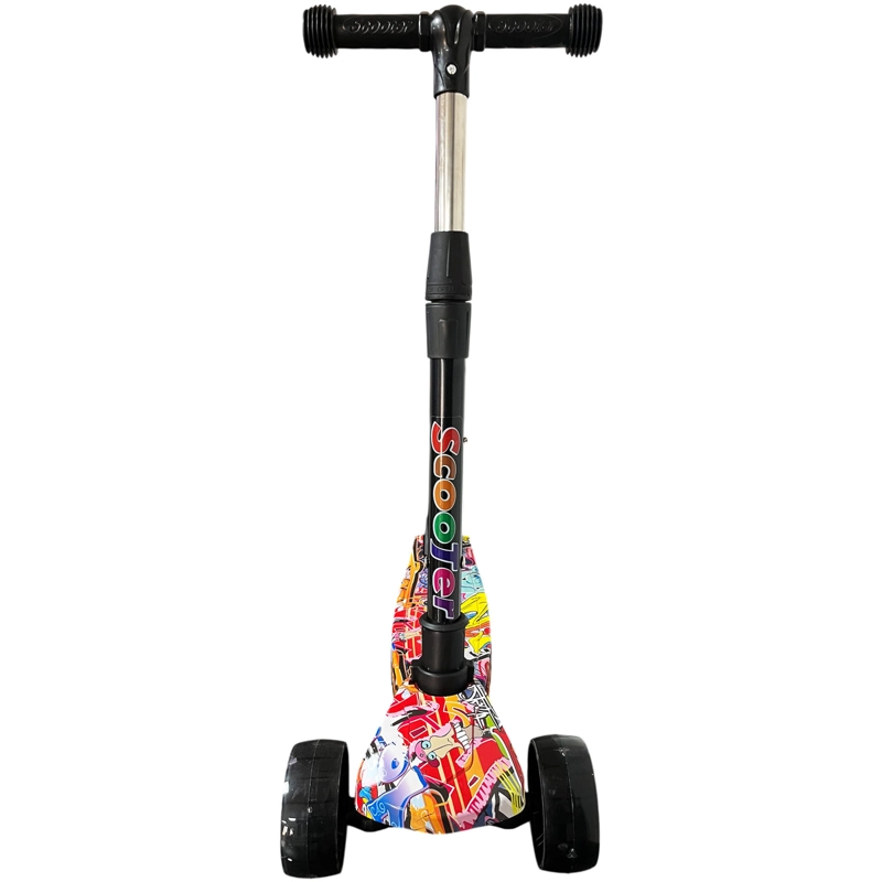 MONOPATIN SCOOTER INFANTIL PLEGABLE 3 RUEDAS ESTAMPADO ROJO - 4