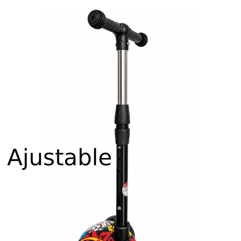 MONOPATIN SCOOTER INFANTIL PLEGABLE 3 RUEDAS ESTAMPADO ROJO - 5