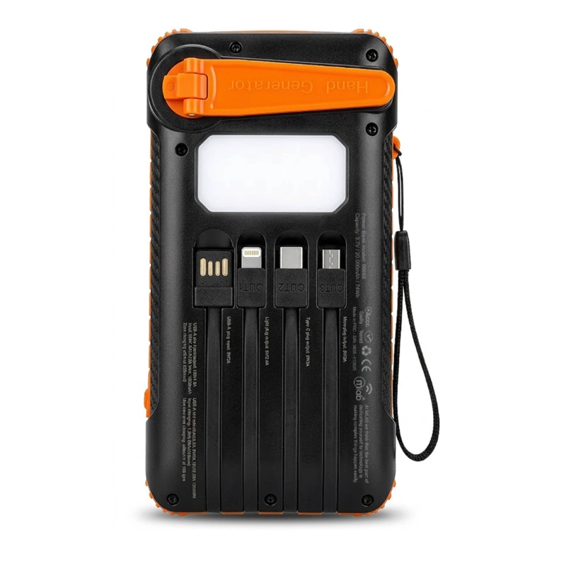 CARGADOR PORTATIL POWERBANK SOLAR 20000 MAH LINTERNA - 2