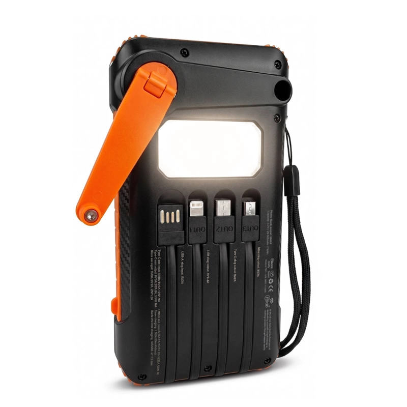 CARGADOR PORTATIL POWERBANK SOLAR 20000 MAH LINTERNA - 3