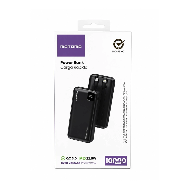 CARGADOR PORTATIL POWERBANK 10000 MAH CARGA RAPIDO - 3
