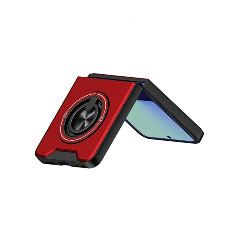 CARCASA CON ANILLO COMPATIBLE CON SAMSUNG Z FLIP 8 ROJO - 2