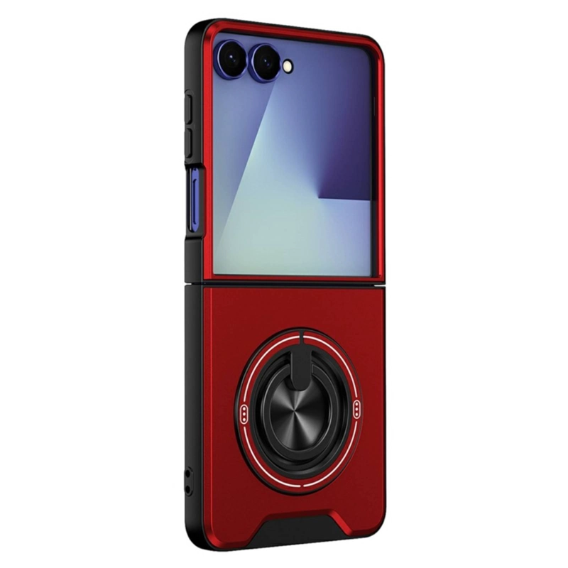 CARCASA CON ANILLO COMPATIBLE CON SAMSUNG Z FLIP 8 ROJO - 4