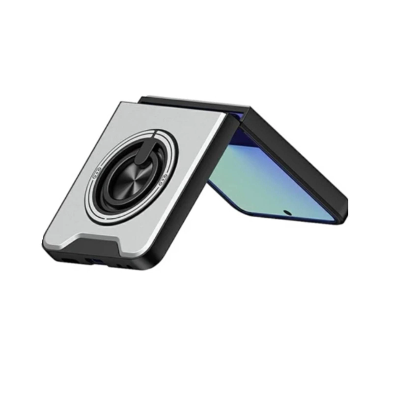 CARCASA CON ANILLO COMPATIBLE CON SAMSUNG Z FLIP 8 GRIS - 3