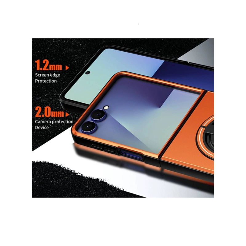 CARCASA CON ANILLO COMPATIBLE CON SAMSUNG Z FLIP 8 GRIS - 7