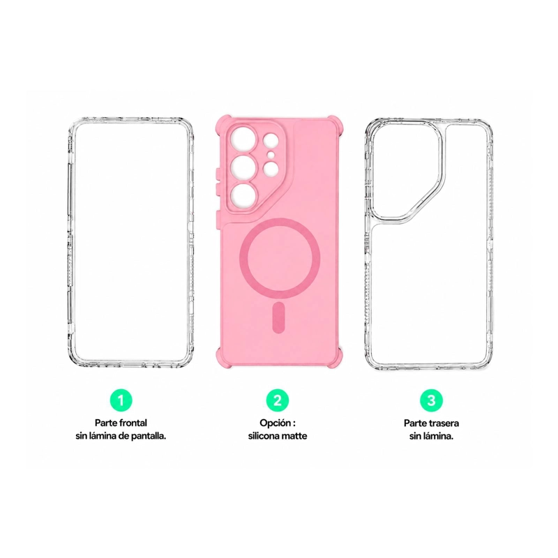 CARCASA 360 COMPATIBLE CON SAMSUNG S26 ULTRA ROSADO - 3