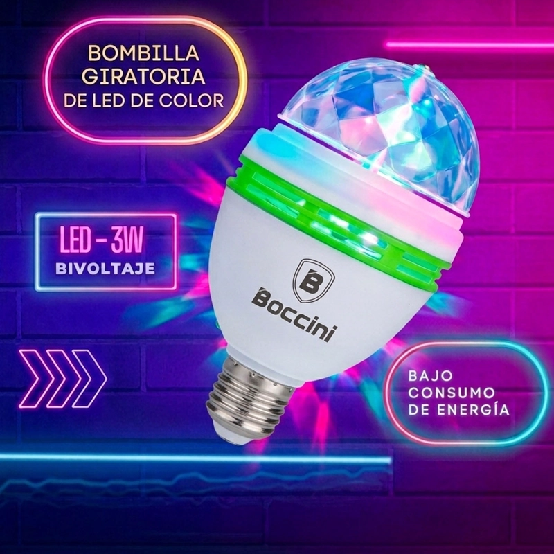 ESFERA DE LUZ RGB PEQUENA PARA FIESTAS CONEXION SOQUETE E27 - 3