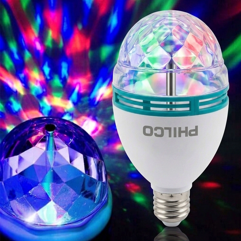 ESFERA DE LUZ RGB GIRATORIA PARA FIESTA CONEXION SOQUETE E27 - 2