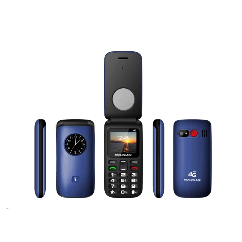 TELE FONO PARA ADULTO MAYOR ALMEJA 1.77”BOTON EMERGENCIA AZUL - 1