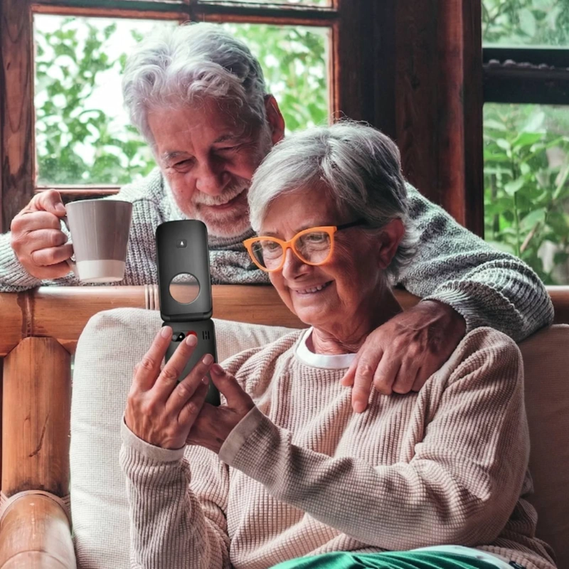 TELE FONO PARA ADULTO MAYOR ALMEJA 1.77”BOTON EMERGENCIA AZUL - 8