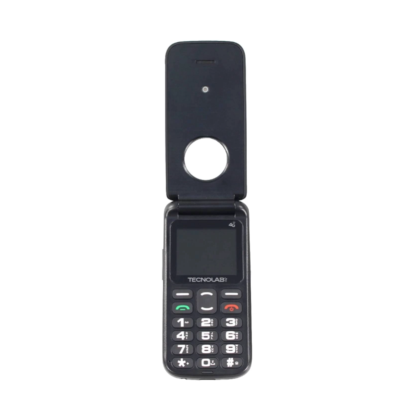 TELE FONO PARA ADULTO MAYOR ALMEJA 1.77”BOTON EMERGENCIA NEGRO - 5