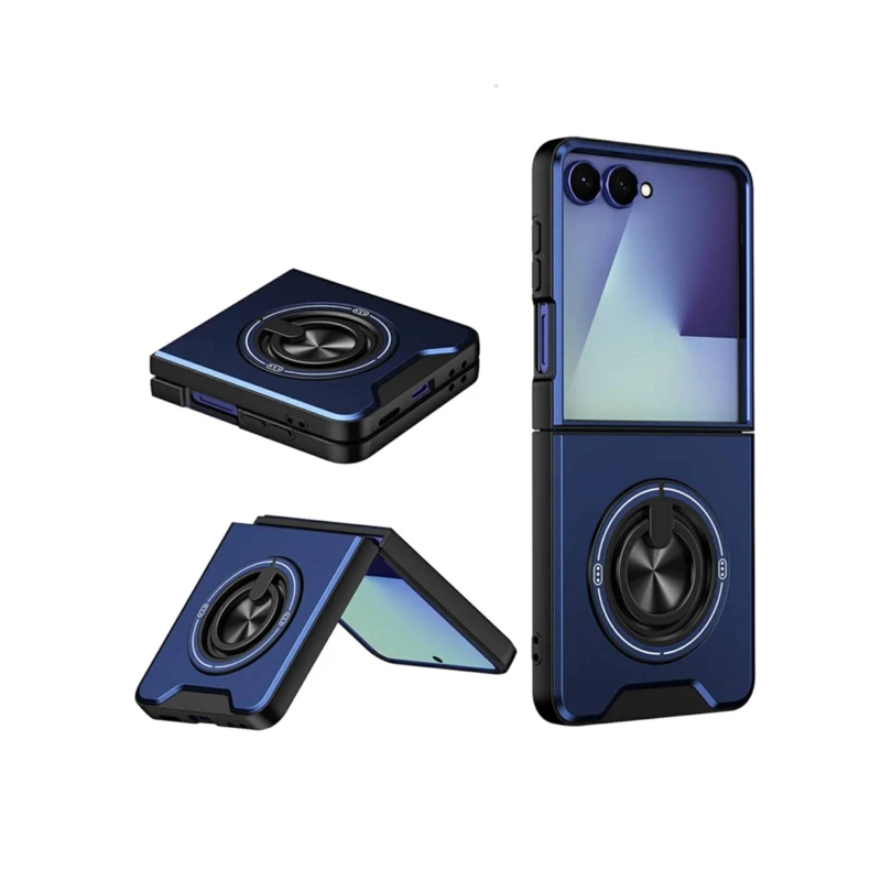 CARCASA CON ANILLO COMPATIBLE CON SAMSUNG Z FLIP 8 AZUL - 1
