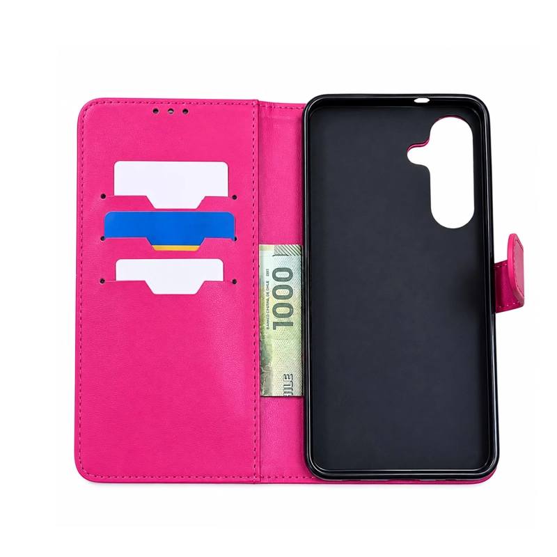 CARCASA AGENDA FLIP COVER COMPATIBLE CON SAMSUNG S26 FE FUCSIA - 2