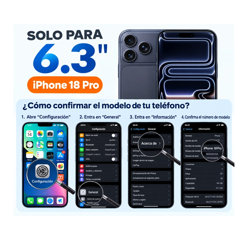 CARCASA ANTIGOLPES TRANSPARENTE COMPATIBLE CON IPHONE 18 PRO - 4