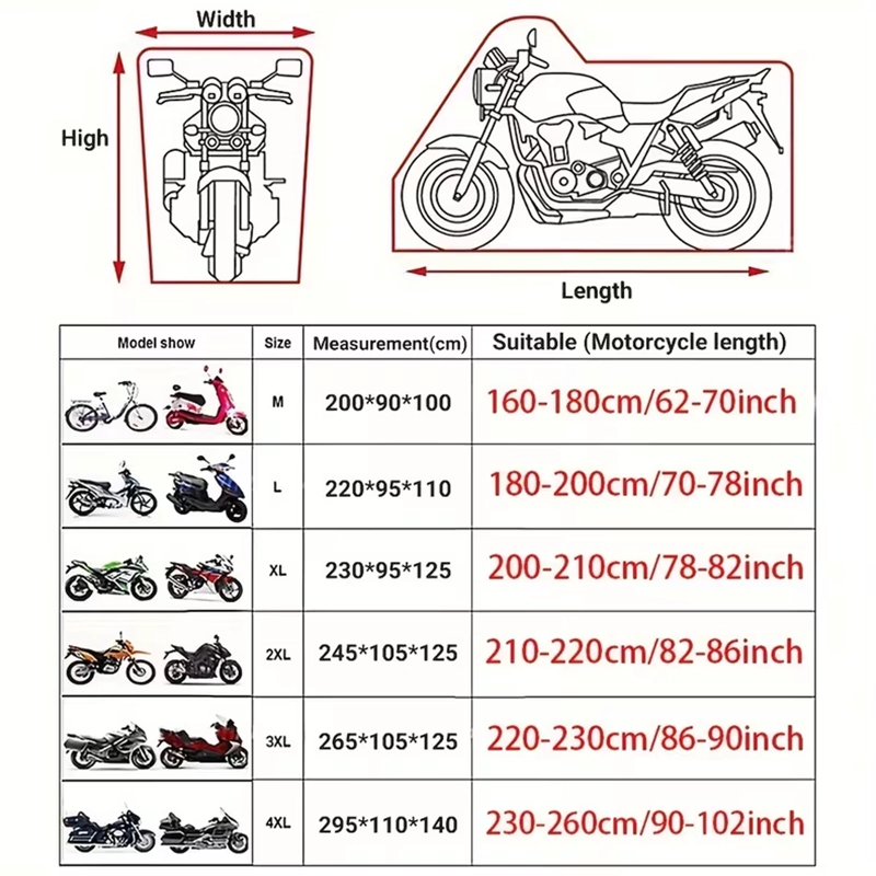 FUNDA IMPERMEABLE DE MOTOCICLETA SCOOTER Y BICICLETA TALLA M - 3