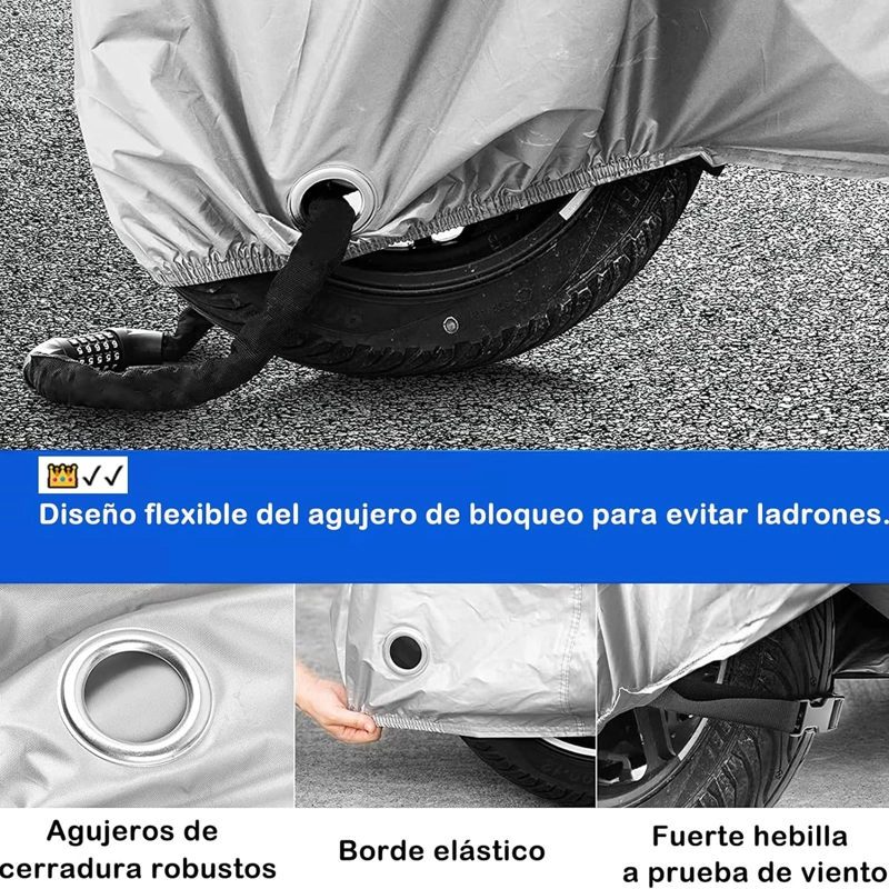 FUNDA IMPERMEABLE DE MOTOCICLETA SCOOTER Y BICICLETA TALLA M - 5
