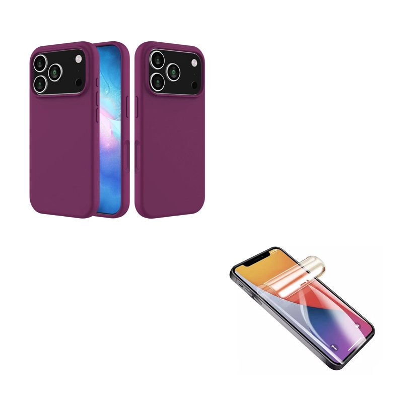 CARCASA LAMINA CLEAR COMPATIBLE CON IPHONE 18 PRO MORADO - 1