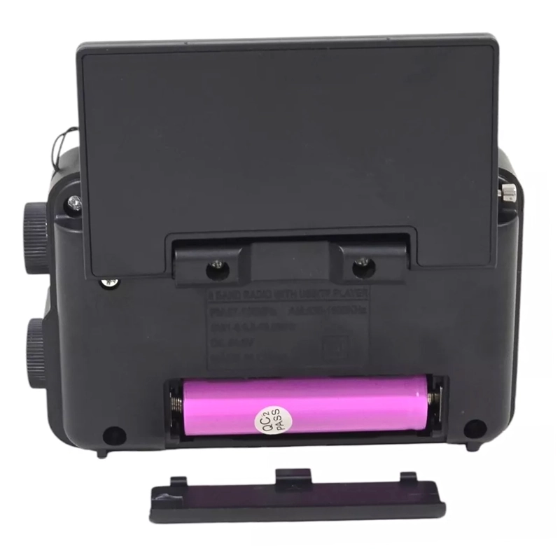 RADIO PORTATIL CON LINTERNA CARGA SOLAR TECNOLAB TL653 NEGRO - 3