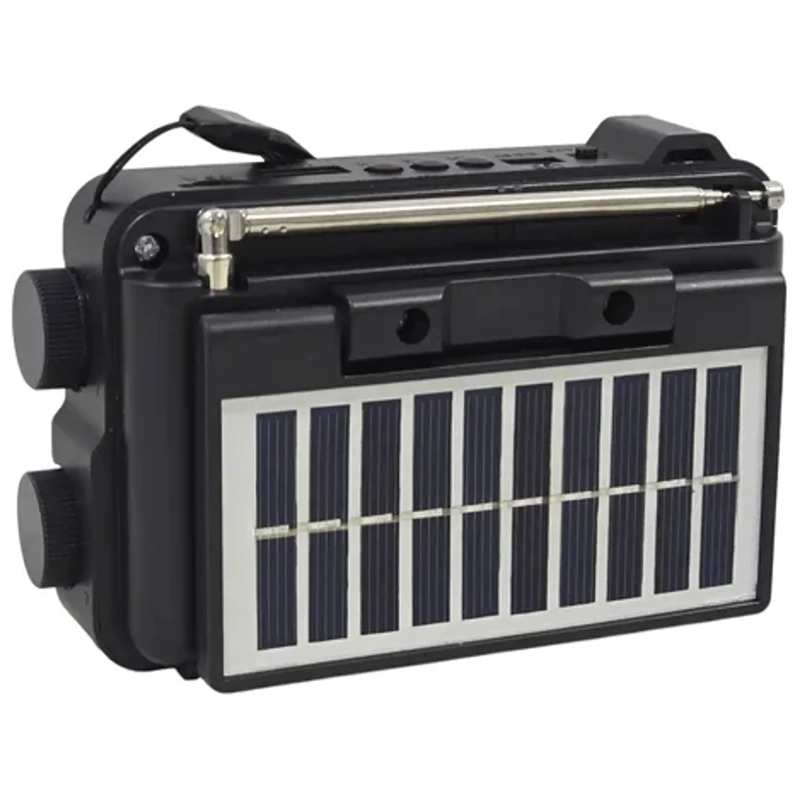 RADIO PORTATIL CON LINTERNA CARGA SOLAR TECNOLAB TL653 NEGRO - 4