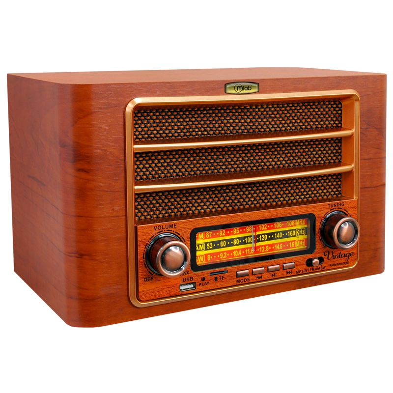 RADIO AM FM REPRODUCTOR BLUETOOTH Y USB RETRO VINTAGE 1940S - 2