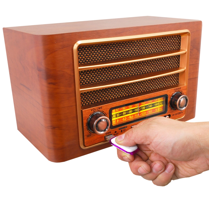 RADIO AM FM REPRODUCTOR BLUETOOTH Y USB RETRO VINTAGE 1940S - 4