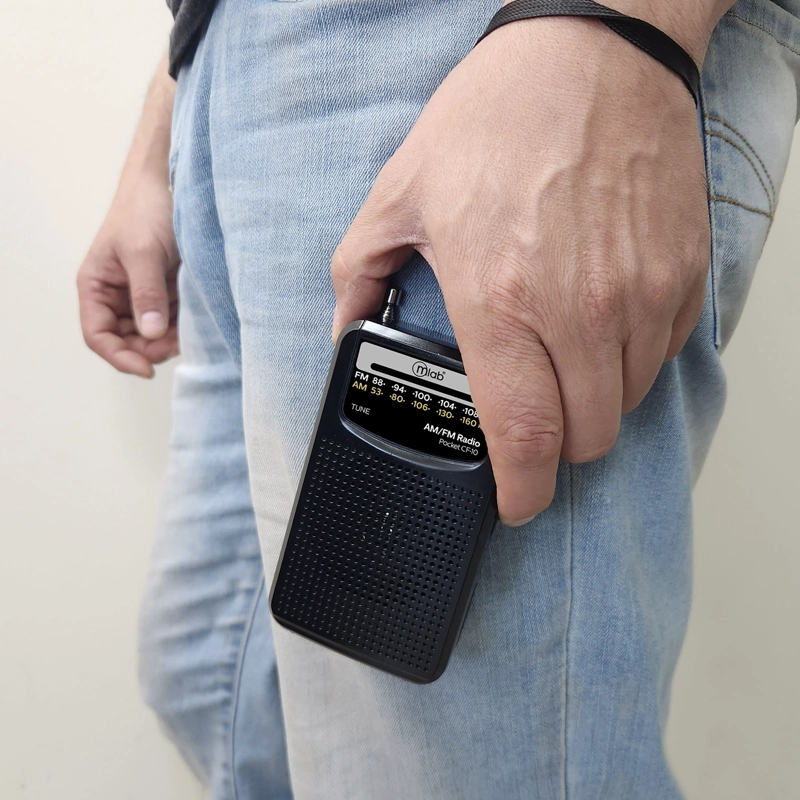 RADIO PORTATIL DE BOLSILLO A PILAS AA BANDAS AM-FM NEGRO - 4