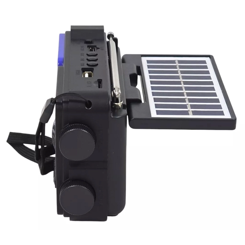 RADIO PORTATIL CON LINTERNA CARGA SOLAR TECNOLAB TL653 ROJO - 5
