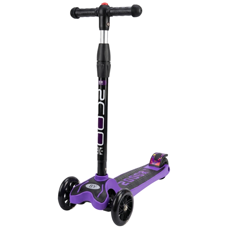 MONOPATIN SCOOTER INFANTIL PLEGABLE 3 RUEDAS CON LUZ MORADO - 1
