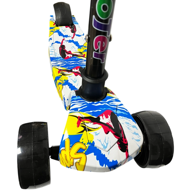 MONOPATIN SCOOTER INFANTIL PLEGABLE 3 RUEDAS CON LUZ BLANCO - 2