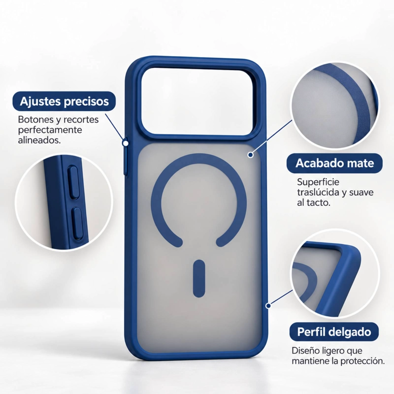 CARCASA MATTE MAGNE TIC COMPATIBLE CON IPHONE 18 PRO MAX ROSADO - 4