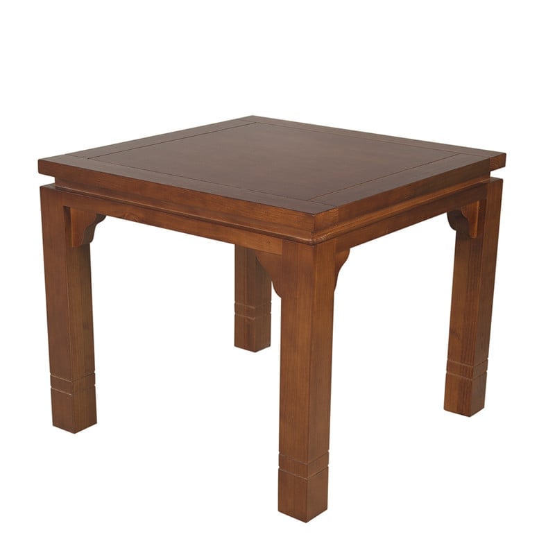 JUEGO DE COMEDOR LUCIANA CUADRADA 4 SILLAS MADERA COLOR MIEL TAPIZ CAFÉ JASPEADO - 2