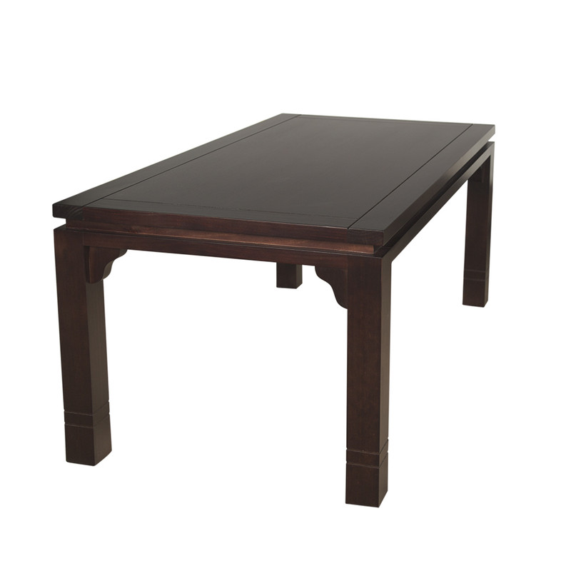 JUEGO DE COMEDOR AMELIA RECTANGULAR 6 SILLAS MADERA COLOR CHOCOLATE TAPIZ BEIGE JASPEADO - 2