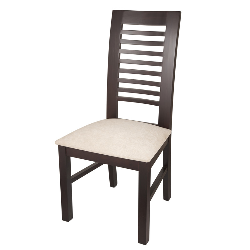 SILLAS ARTHOME LUCIANA MADERA CHOCOLATE PACK 8 TAPIZ BEIGE JASPEADO - 2