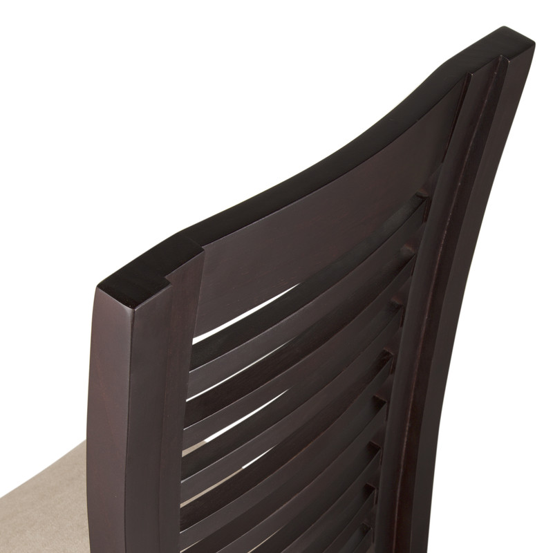 SILLAS ARTHOME LUCIANA MADERA CHOCOLATE PACK 8 TAPIZ BEIGE JASPEADO - 3