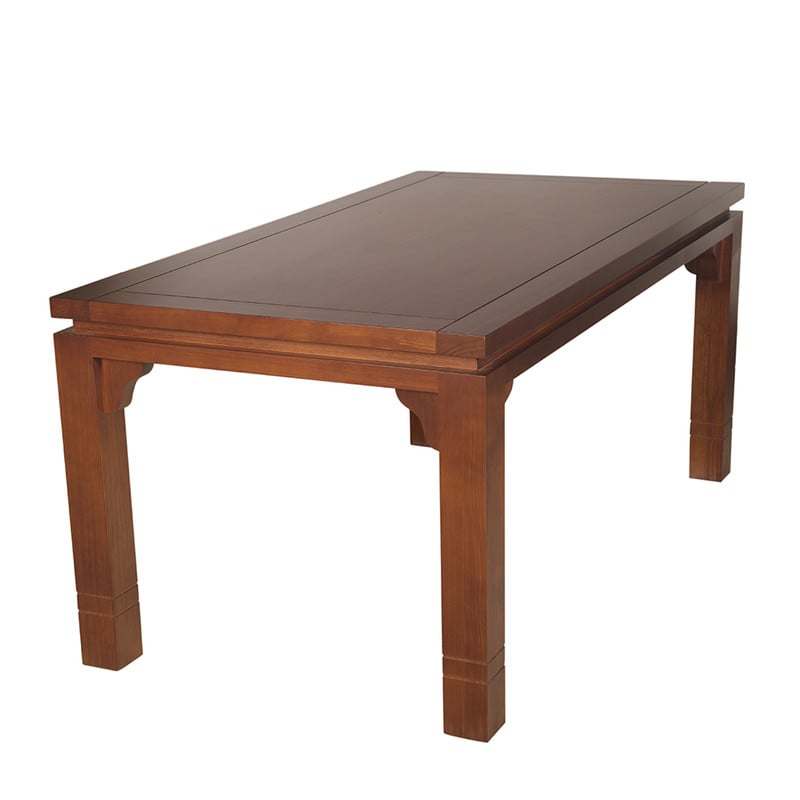 JUEGO DE COMEDOR AMELIA RECTANGULAR 6 SILLAS MADERA COLOR MIEL TAPIZ CAFÉ JASPEADO - 2