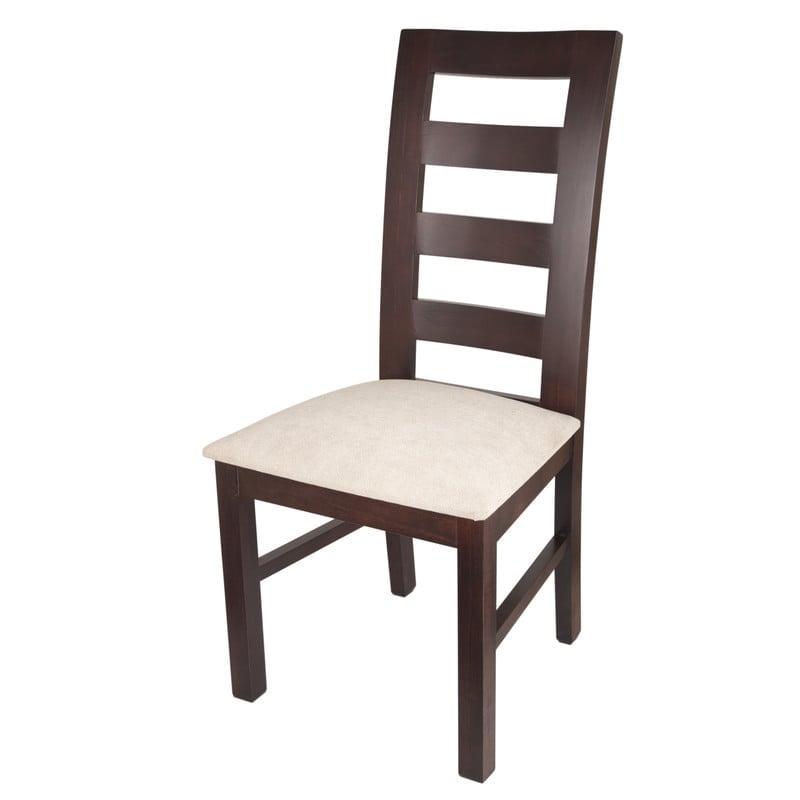 SILLAS ARTHOME AMELIA MADERA CHOCOLATE PACK 8 TAPIZ BEIGE JASPEADO - 2