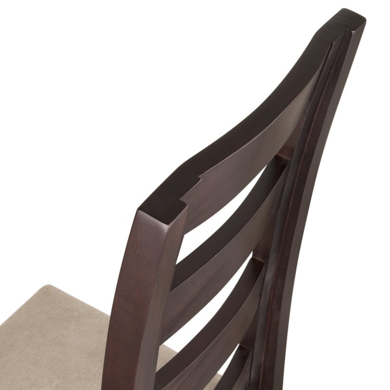 SILLAS ARTHOME AMELIA MADERA CHOCOLATE PACK 8 TAPIZ BEIGE JASPEADO - 3