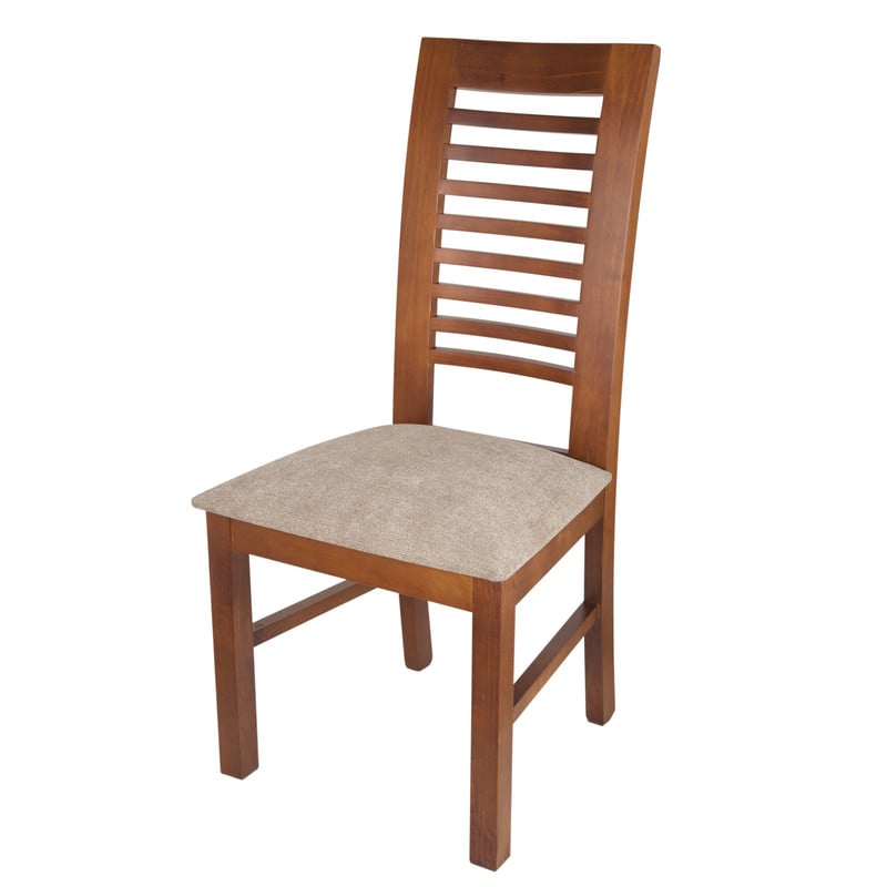 SILLAS ARTHOME LUCIANA MADERA PACK 8 MIEL TAPIZ CAFÉ JASPEADO - 2