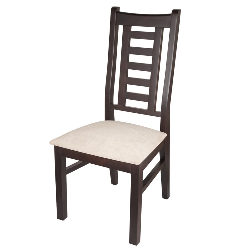 SILLAS ARTHOME PASCAL MADERA CHOCOLATE PACK 8 TAPIZ BEIGE JASPEADO - 2