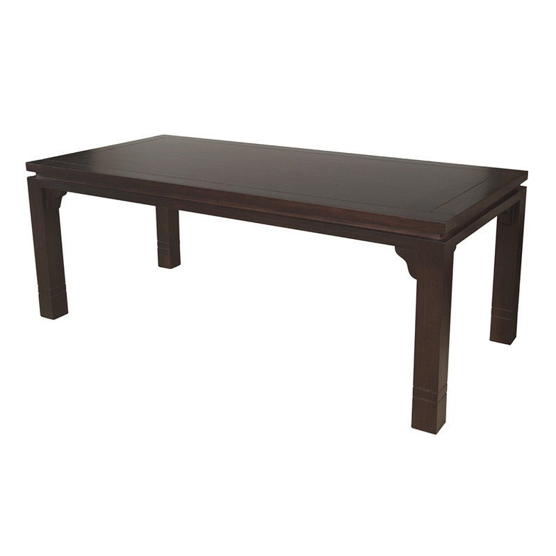 JUEGO DE COMEDOR PASCAL 92X200 CM 8 SILLAS MADERA COLOR CHOCOLATE TAPIZ BEIGE JASPEADO - 4