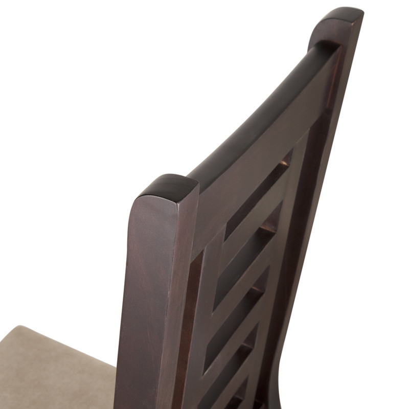 JUEGO DE COMEDOR PASCAL 92X200 CM 8 SILLAS MADERA COLOR CHOCOLATE TAPIZ BEIGE JASPEADO - 8