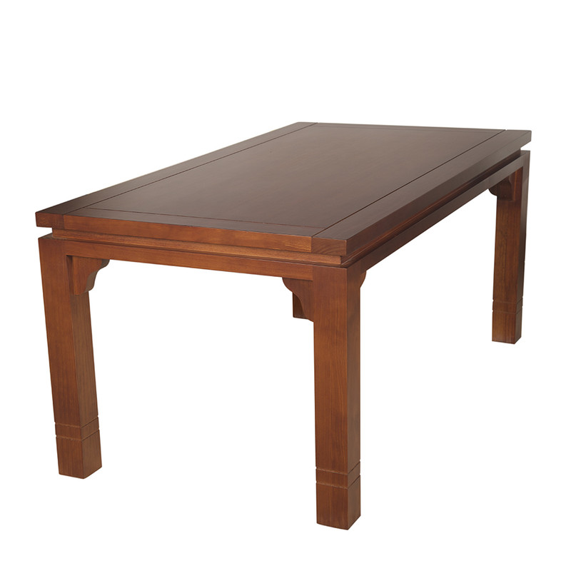 JUEGO DE COMEDOR PASCAL 92X170 CM 6 SILLAS MADERA COLOR MIEL TAPIZ EN COLOR CAFE JASPEADO - 4