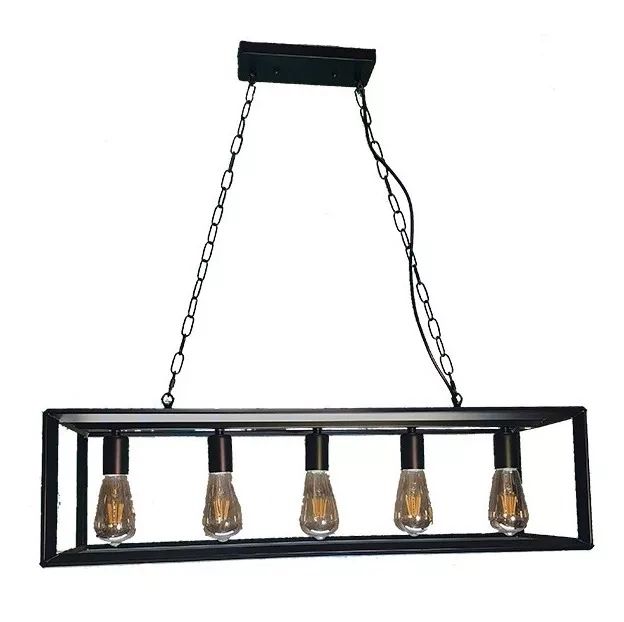LÁMPARA COLGANTE METALICA NEGRO VINTAGE INDUSTRIAL - 1